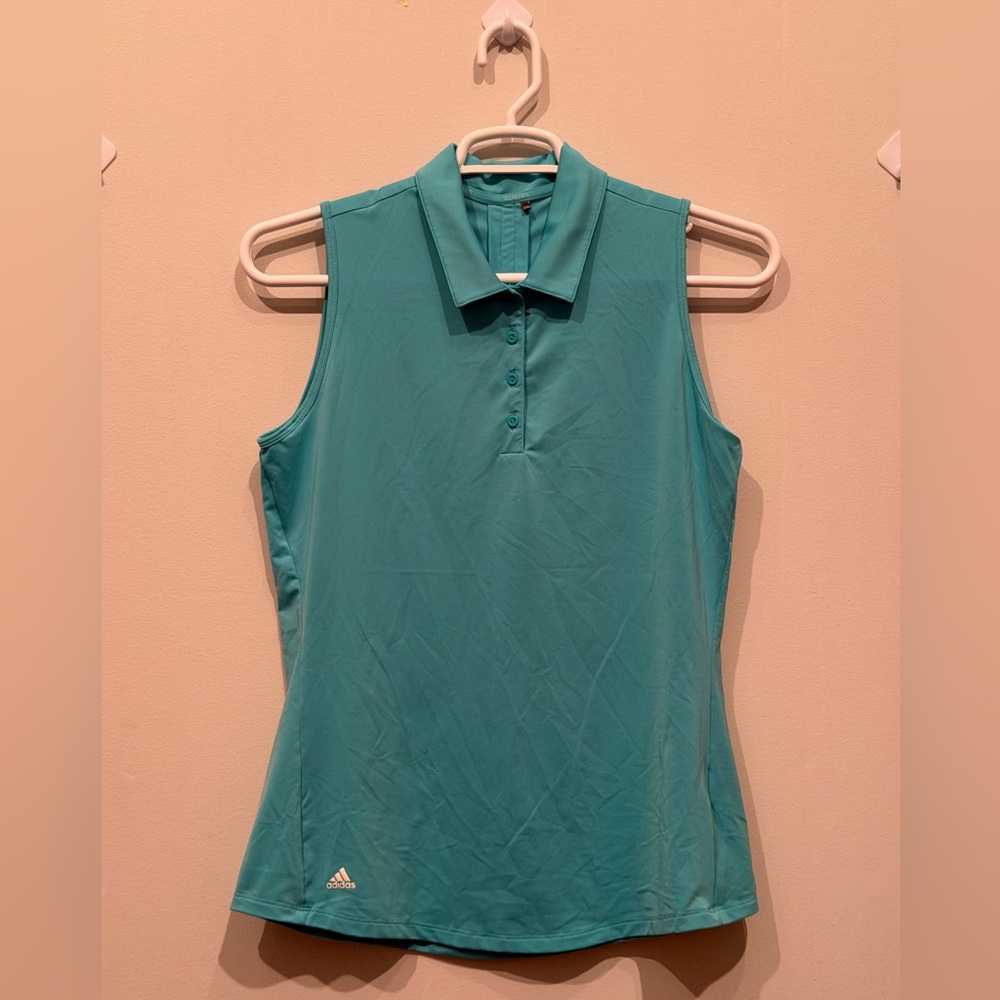adidas Women’s Sleeveless Polo Tank Top - Teal